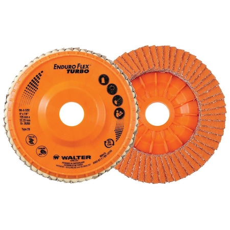 Walter Surface Technologies Enduro Flex Turbo 5 in. x7/8 in. T29 Grit 36/60 06A532